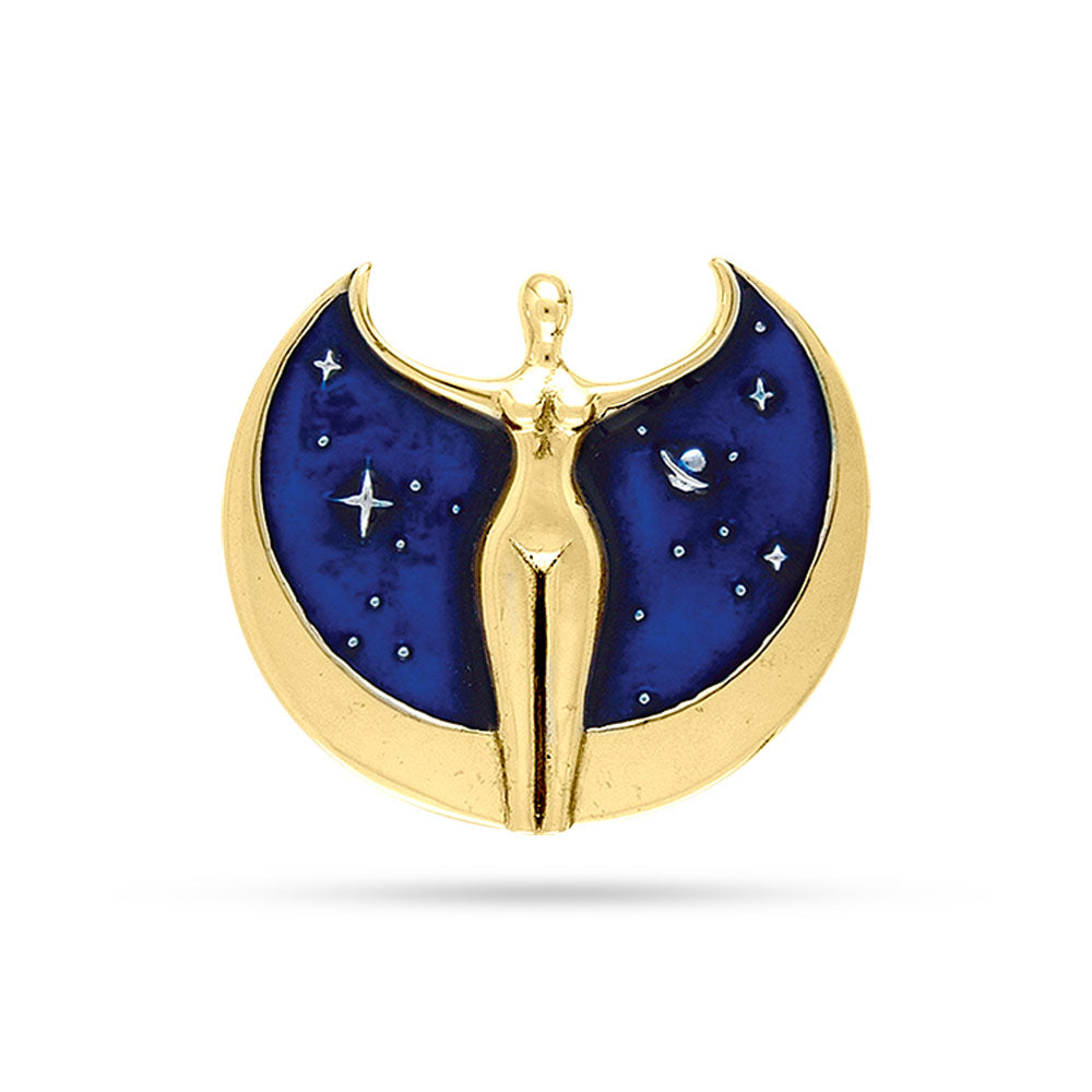 Oberon Zell Astra Star Goddess Gold Pendant with Enamel GTP3198