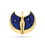 Oberon Zell Astra Star Goddess Gold Pendant with Enamel GTP3198