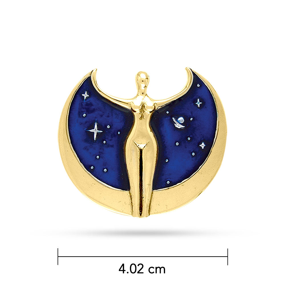 Oberon Zell Astra Star Goddess Gold Pendant with Enamel GTP3198