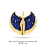 Oberon Zell Astra Star Goddess Gold Pendant with Enamel GTP3198