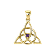 Triquetra Gold With Gemstone Pendant GTP3380