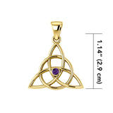 Triquetra Gold With Gemstone Pendant GTP3380