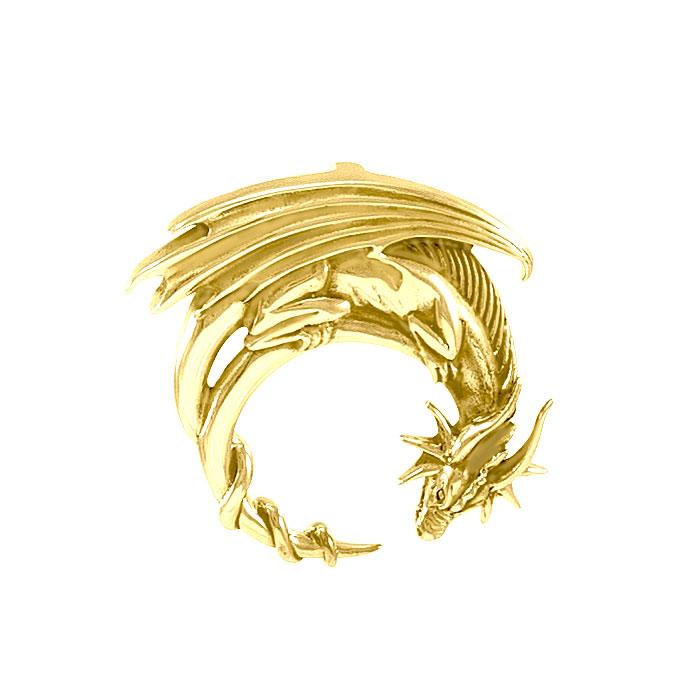 Dragon Moon ~ Solid Gold Pendant GTP3605
