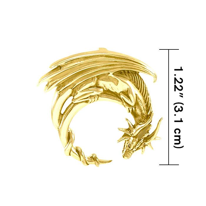 Dragon Moon ~ Solid Gold Pendant GTP3605