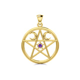 Pentagram Pentacle Solid Gold Pendant GTP469