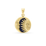 Sun Moon Gold Flip Pendant GTP574