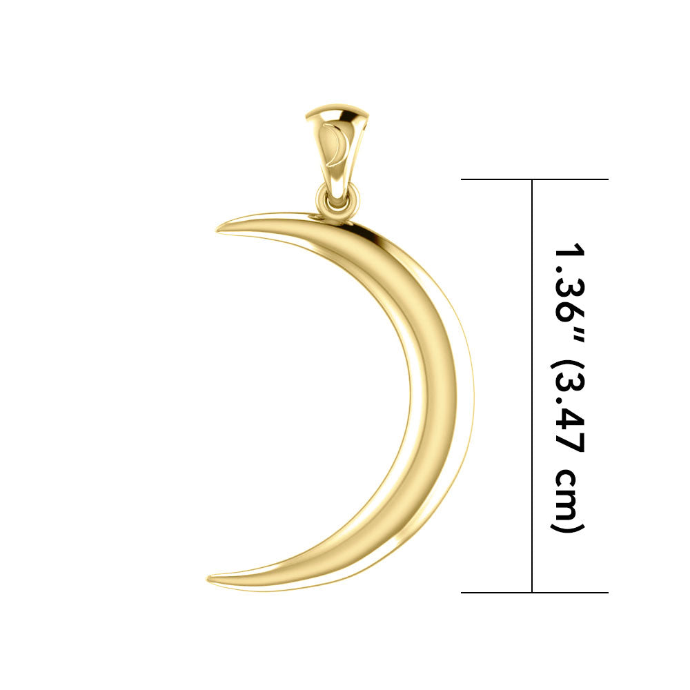 Magick Crescent  Moon Gold Pendant GTP613