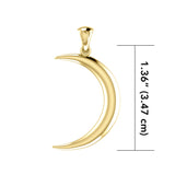 Magick Crescent  Moon Gold Pendant GTP613