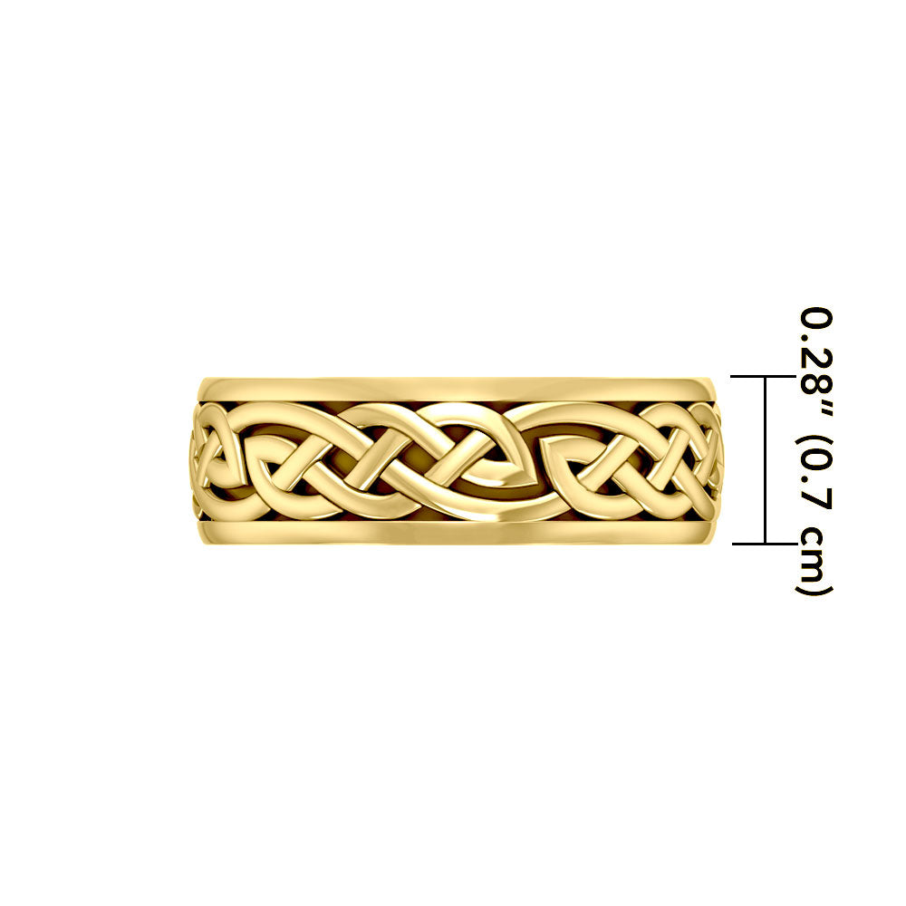 Celtic Knotwork 14K Yellow Gold Spinner Ring GTR1757