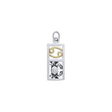 Cancer Silver and 14k Gold accent Charm MCM298