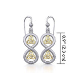 Infinity with Trinity Knot Silver and Gold Earrings MER1736 - Jewelry