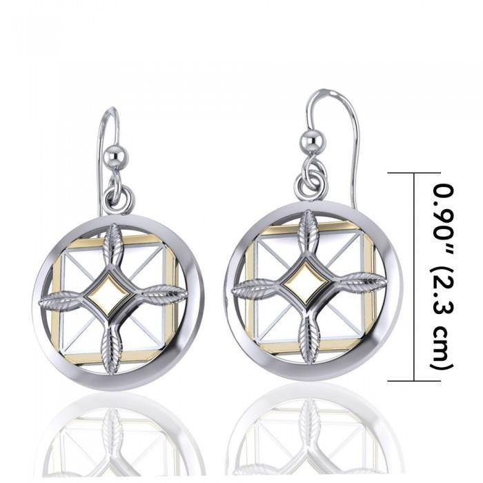 Protection and Growth Silver and Gold Earrings MER530 - Jewelry