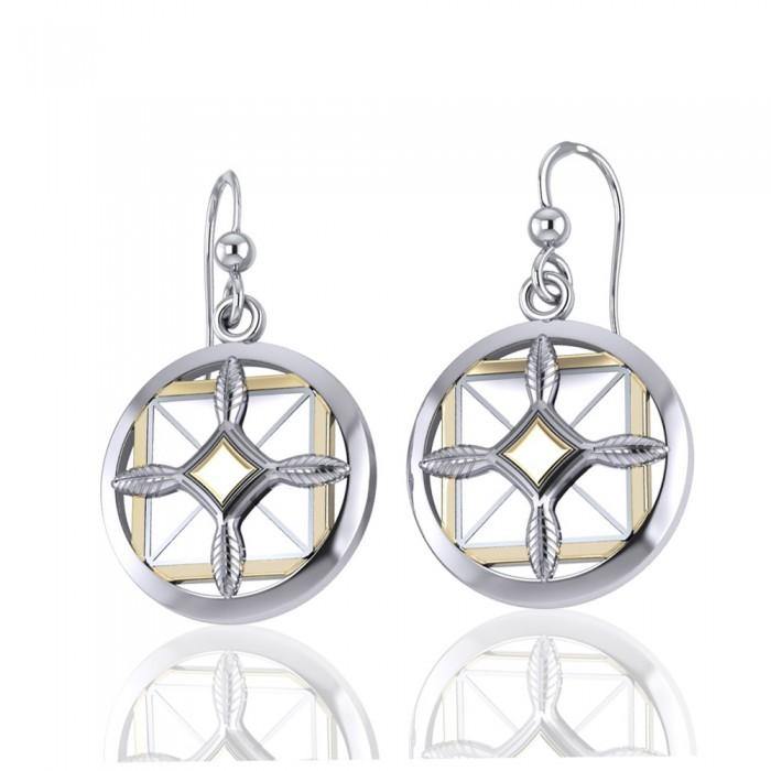 Protection and Growth Silver and Gold Earrings MER530 - Jewelry