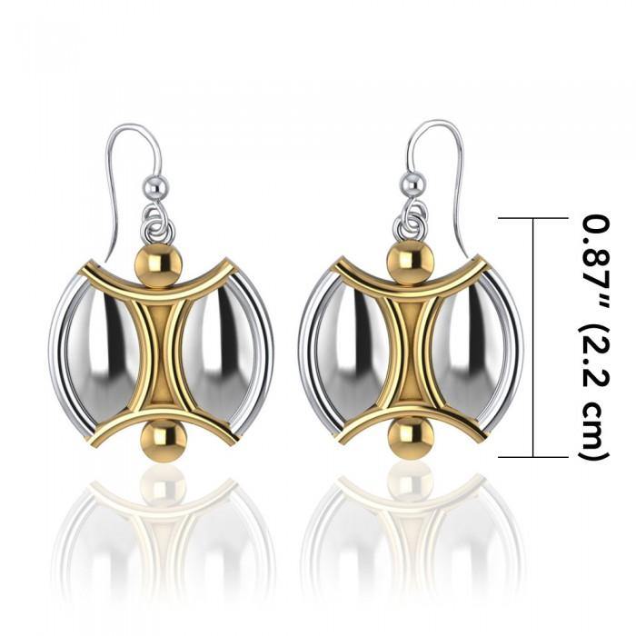 We Are All One Silver and Gold Earrings MER562 - Jewelry