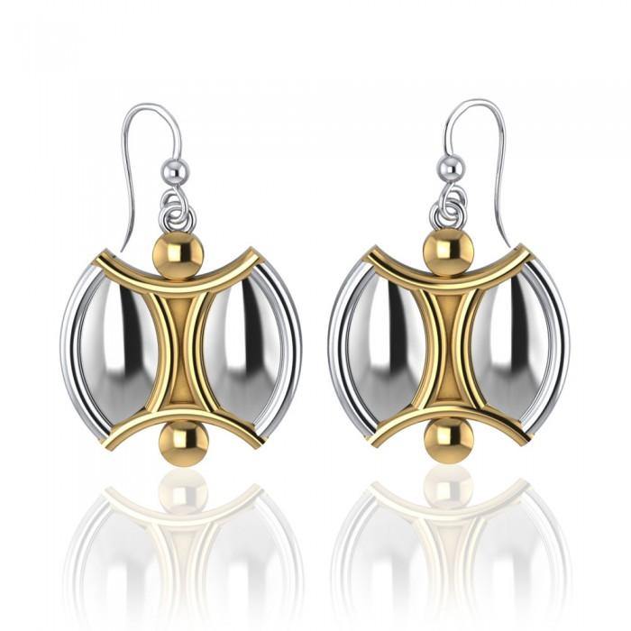 We Are All One Silver and Gold Earrings MER562 - Jewelry