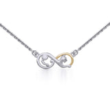 Infinity Cat Silver and Gold Necklace MNC489