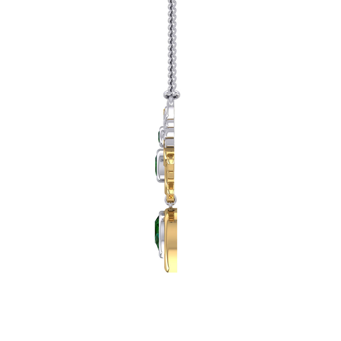 Steampunk Celtic Silver and Gold Accent Necklace with Gemstone MNC550