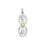 Danu Goddess Silver with 14K Gold Accent Pendant MPD1198