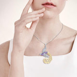 Alighting Phoenix Silver and Gold Pendant MPD2917