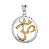 Om 14K Gold Accent with Silver Pendant MPD3848