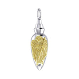 Archangel Raphael Silver and Gold Vial Pendant MPD4067