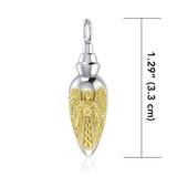 Archangel Uriel Silver and Gold Vial Pendant MPD4068 - Jewelry
