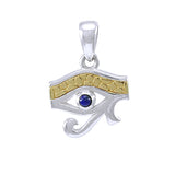 Eye of Horus Silver and 14K Gold Accent Pendant MPD4310