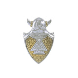 Viking Valknut Shield Silver and 14K Gold Accent Pendant MPD4395