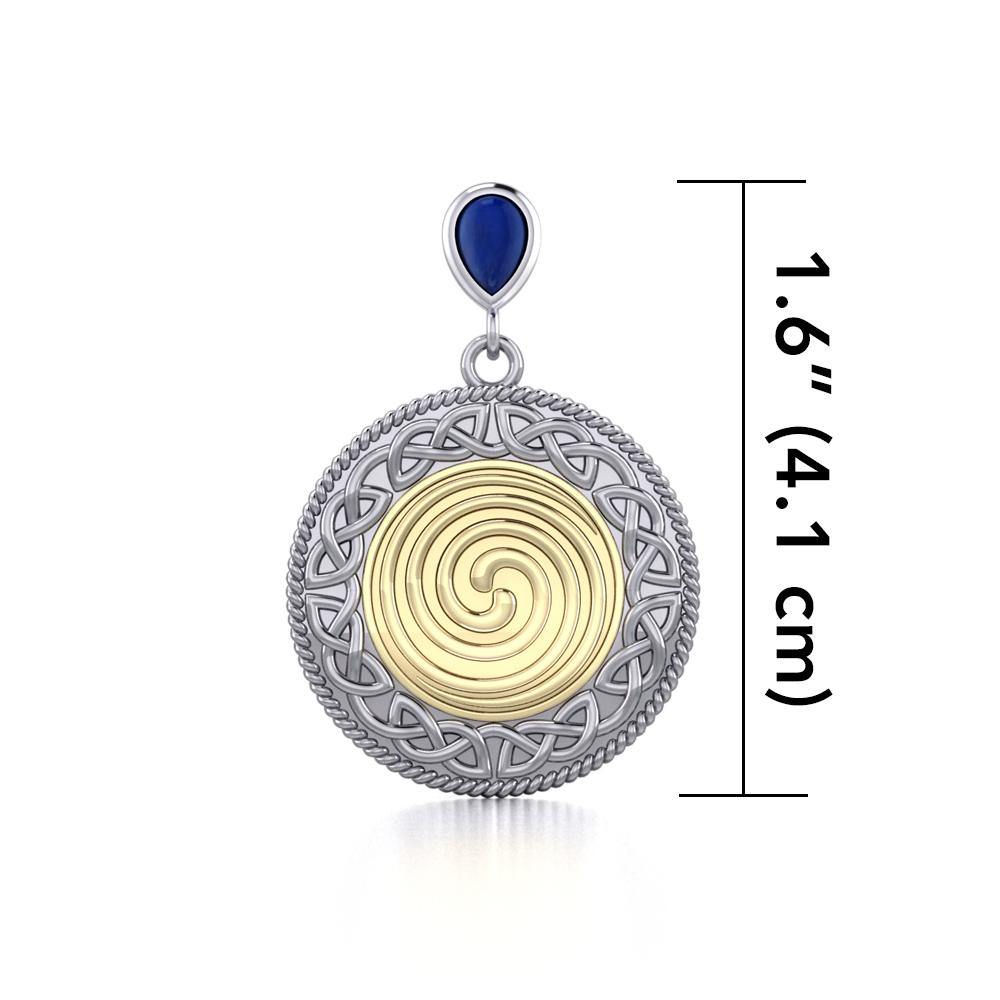Celtic Ancestral Wisdom Spell Silver and Gold Pendant MPD4747 - Jewelry
