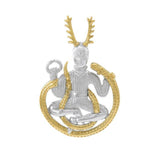 Celtic God Cernunnos Silver and Gold Pendant MPD4757 - Jewelry