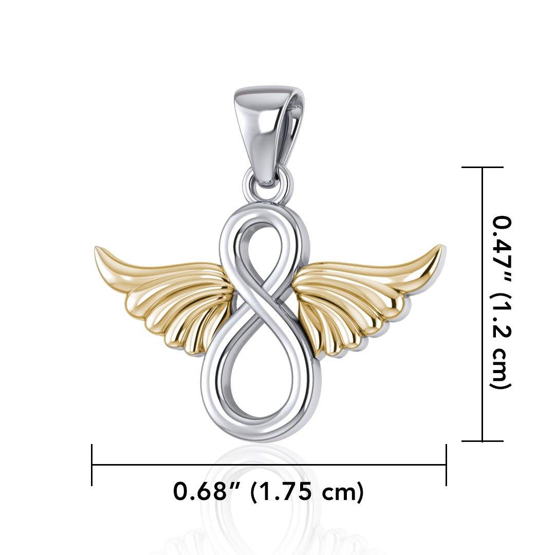 Infinity Angel Wing Silver and Gold Pendant MPD4950 - Jewelry