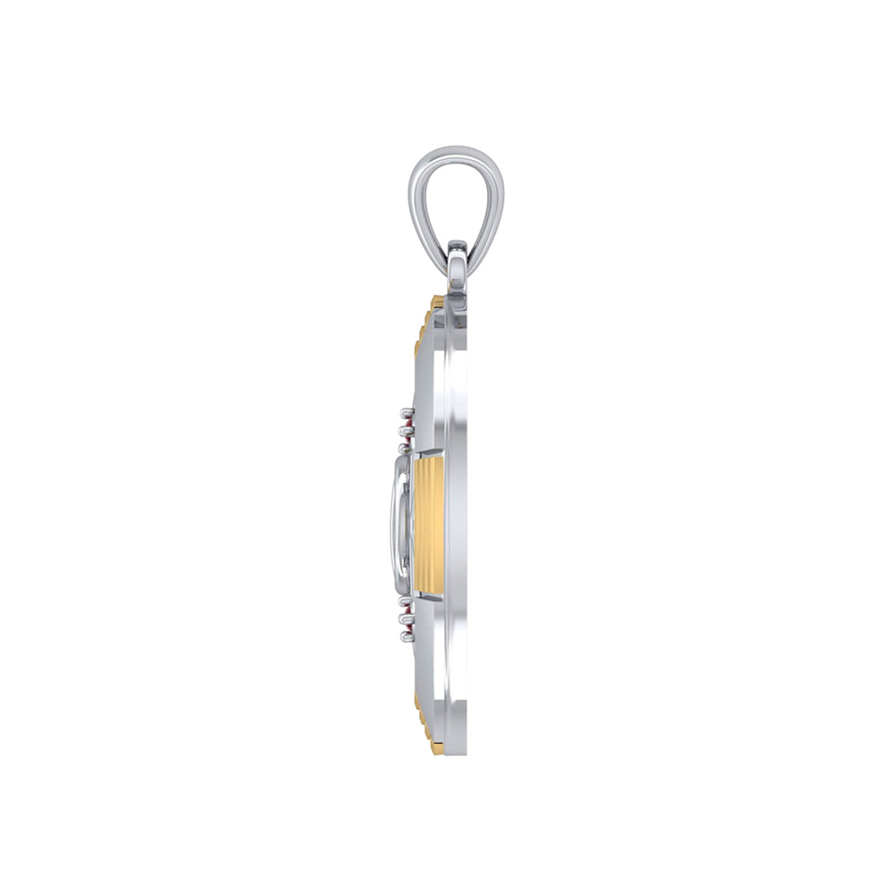 Peace Centralization Sterling Silver Pendant Jewelry with 14K Gold Vermeil and Gemstones MPD5143