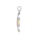 Peace Centralization Sterling Silver Pendant Jewelry with 14K Gold Vermeil and Gemstones MPD5143