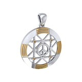 Peace Centralization Sterling Silver Pendant Jewelry with 14K Gold Vermeil and Gemstones MPD5143
