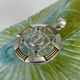 Peace Centralization Sterling Silver Pendant Jewelry with 14K Gold Vermeil and Gemstones MPD5143