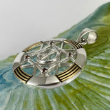 Peace Centralization Sterling Silver Pendant Jewelry with 14K Gold Vermeil and Gemstones MPD5143