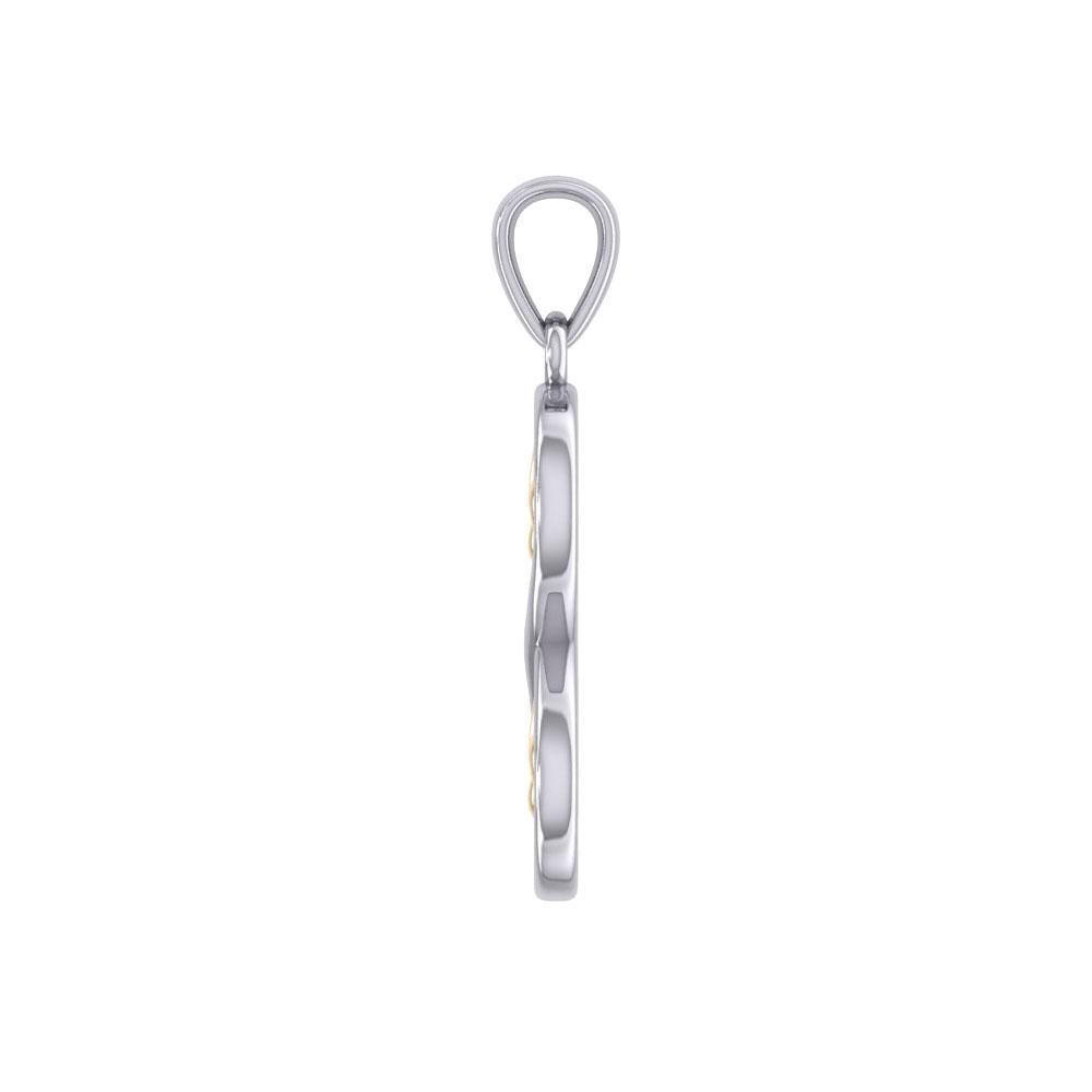 Infinity with Trinity Knot Silver and Gold Pendant MPD5210 - Jewelry