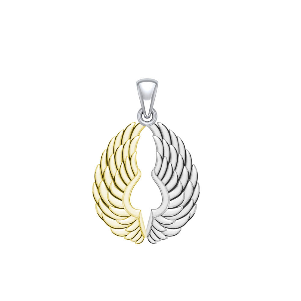 14 Karat Gold Plated on Sterling Silver Angel Wings Pendant MPD5332