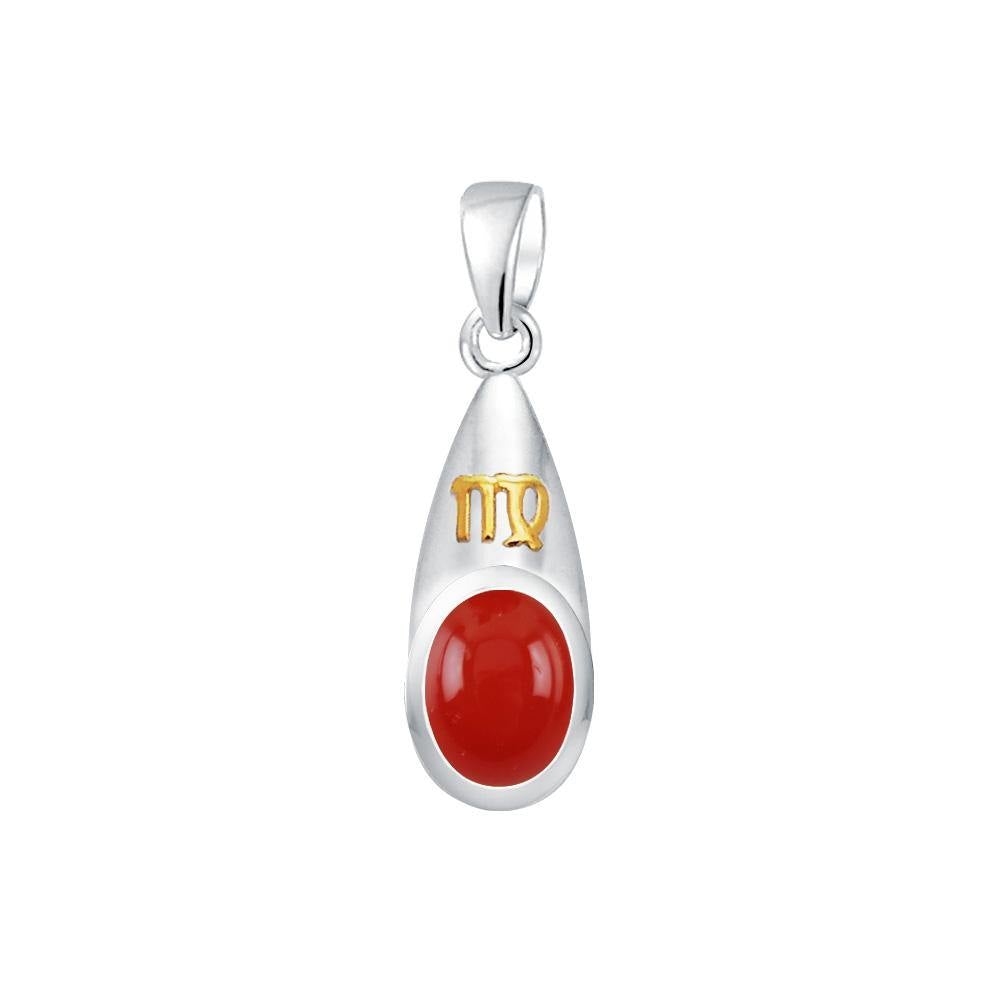 Virgo Zodiac Symbol Silver and Gold Pendant MPD819 - Jewelry
