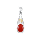 Virgo Zodiac Symbol Silver and Gold Pendant MPD819 - Jewelry
