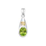 Virgo Zodiac Symbol Silver and Gold Pendant MPD819 - Jewelry