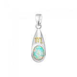 Scorpio Zodiac Symbol Silver and Gold Pendant MPD824 - Jewelry