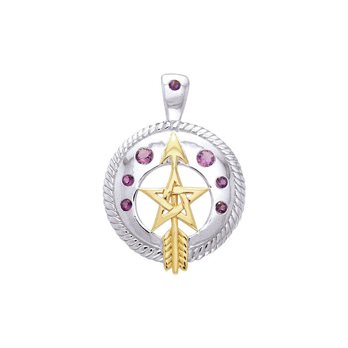 Pentacle Silver and Gold Pendant - Magicksymbols