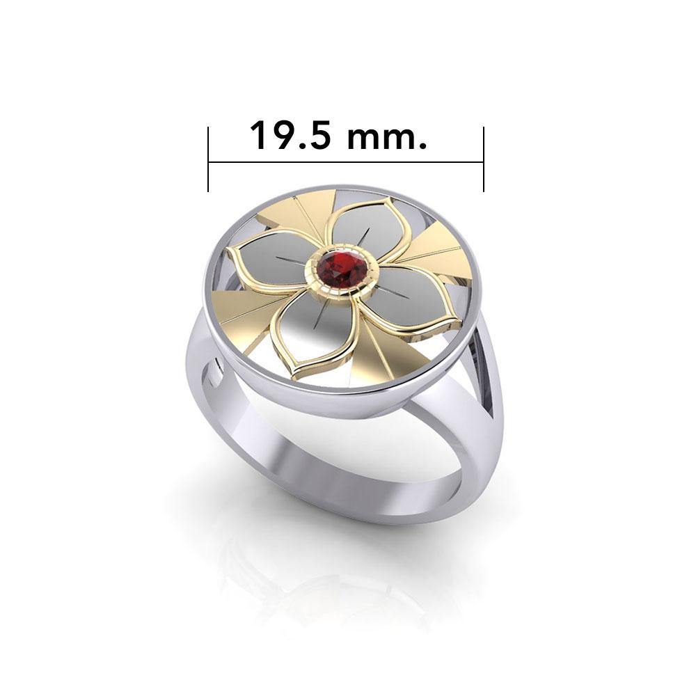 Symbol Of Femininity Silver and Gold Ring MRI623 - Jewelry