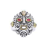 Green Man Silver and 14K Gold Accent Ring MRI960