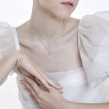 Scorpio Zodiac Sign Silver and Gold Pendant with Blue Topaz and Chain Jewelry Set MSE791 - Jewelry