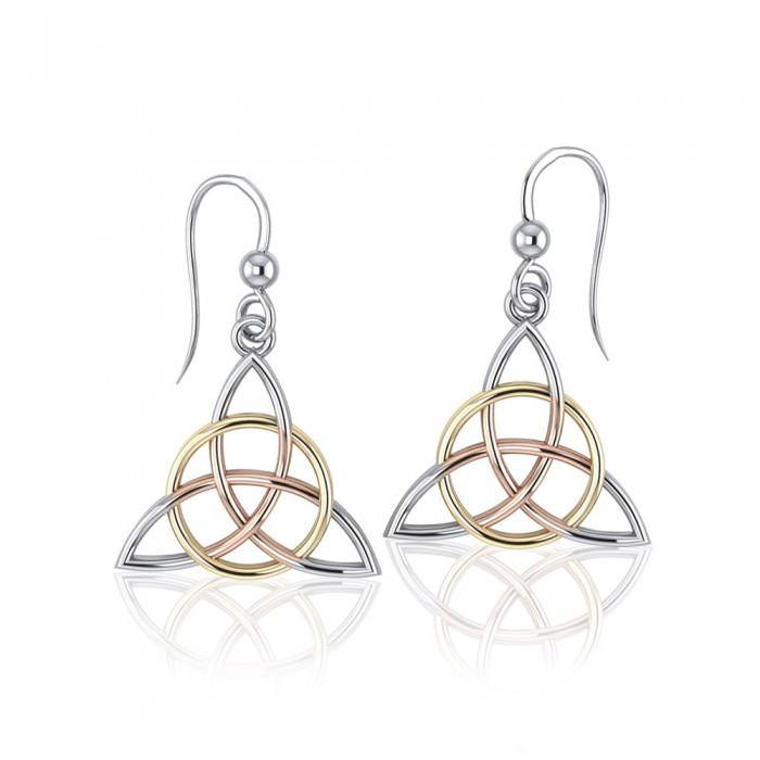 Triquetra Three Tone Earrings OTE2912 - Jewelry