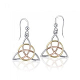 Triquetra Three Tone Earrings OTE2912 - Jewelry