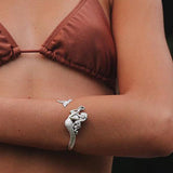 She hold the mystic ~ Sea Mermaid Sterling Silver Cuff Bracelet with Gemstone TBA189 Bangle