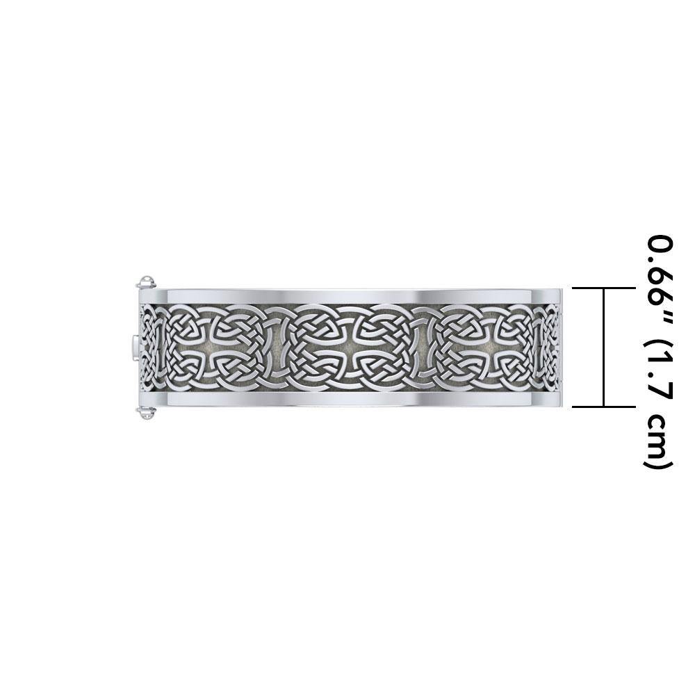 Large Silver Elegance Solid Celtic Knot Bangle with open lock TBA213 - Jewelry